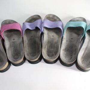 3 Pairs Mephisto Hanka Suede Leather Sandals Slides Womens Size 40